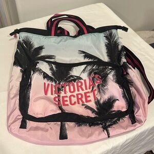 Victoria's Secret Pink and Aqua Ombre Palm-Print Backpack